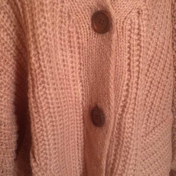 Chunky Knit Oversized Peach Sweater Cardigan ❤️ - Picture 9 of 15